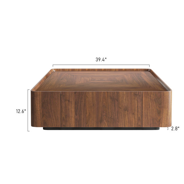 Williston Forge Jillann Industrial Walnut Square Coffee Table with ...